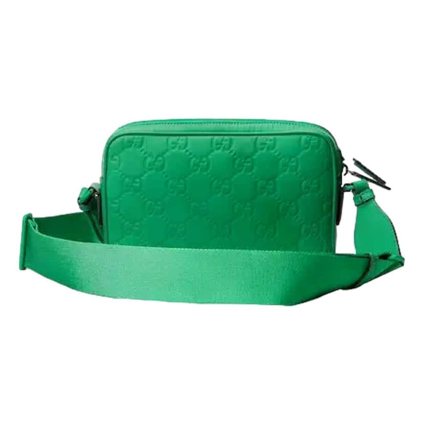Gucci Gucci GG Rubber Effect Crossbody Bag in Green Green Leather Never worn - Inside View