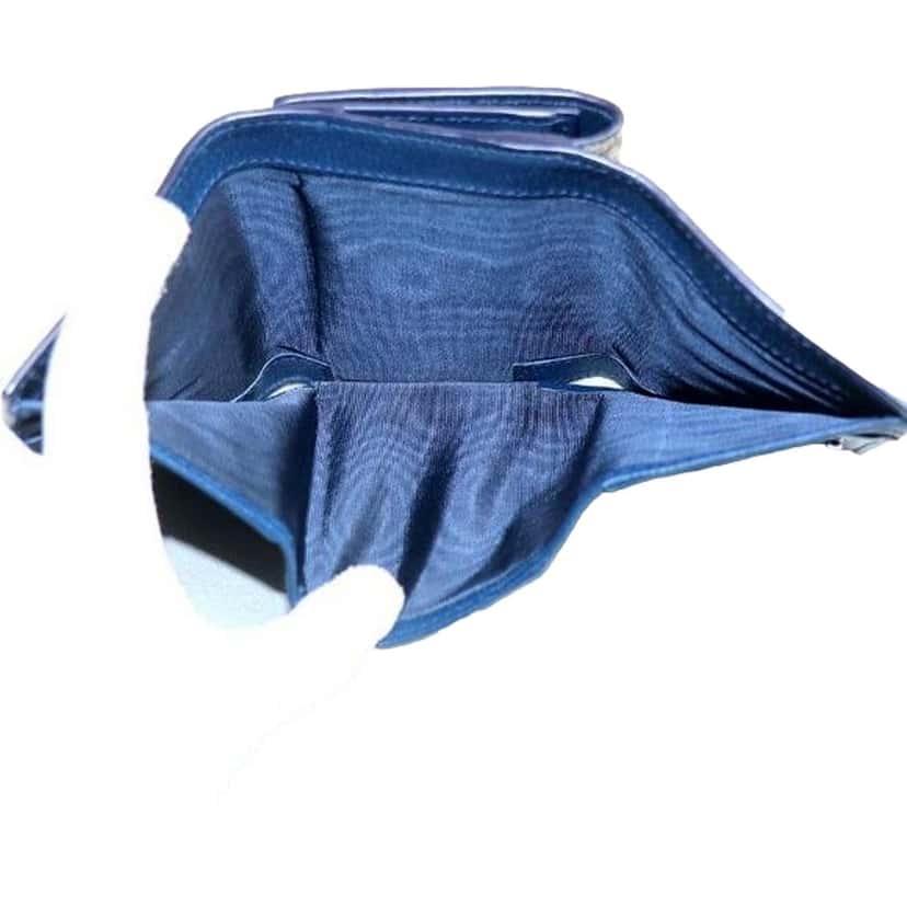 Gucci Gucci GG Supreme Coated Canvas Blue Emblem Trifold Double Flap Wallet Brown Leather Never worn - Box View