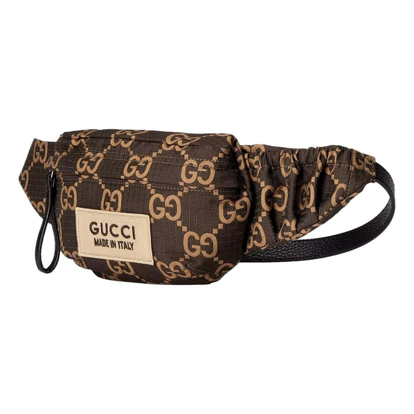 Gucci Gucci GG Ripstop Waist Bag Beige Brown Recycled Fabric Belt Bag Beige Leather Never worn - Back View