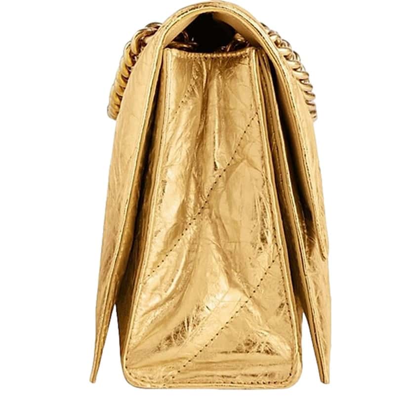 Balenciaga Balenciaga Crush Quilted Metallic Gold Leather Mini Crossbody Chain Bag Gold Hardware Gold Leather Never worn - Inside View