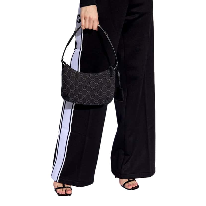 Gucci Gucci Horsebit Small Black Leather Slim Shoulder Bag Gold Hardware Womens Black Canvas Never worn - Box View