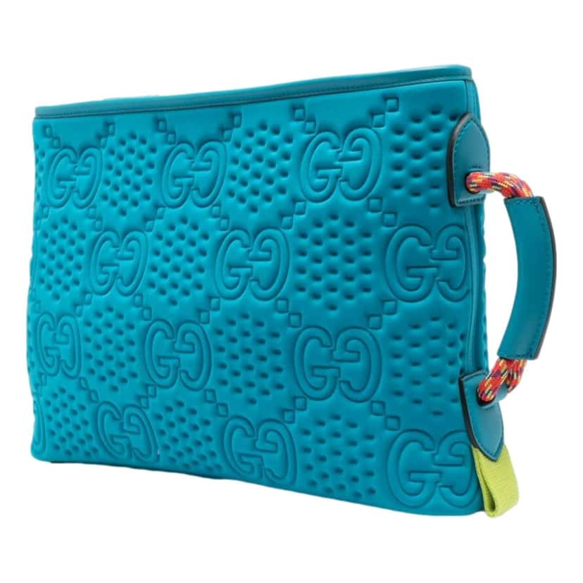 Gucci Gucci GG Scuba Pouch Small Clutch Bag Blue Blue Good condition - Back View
