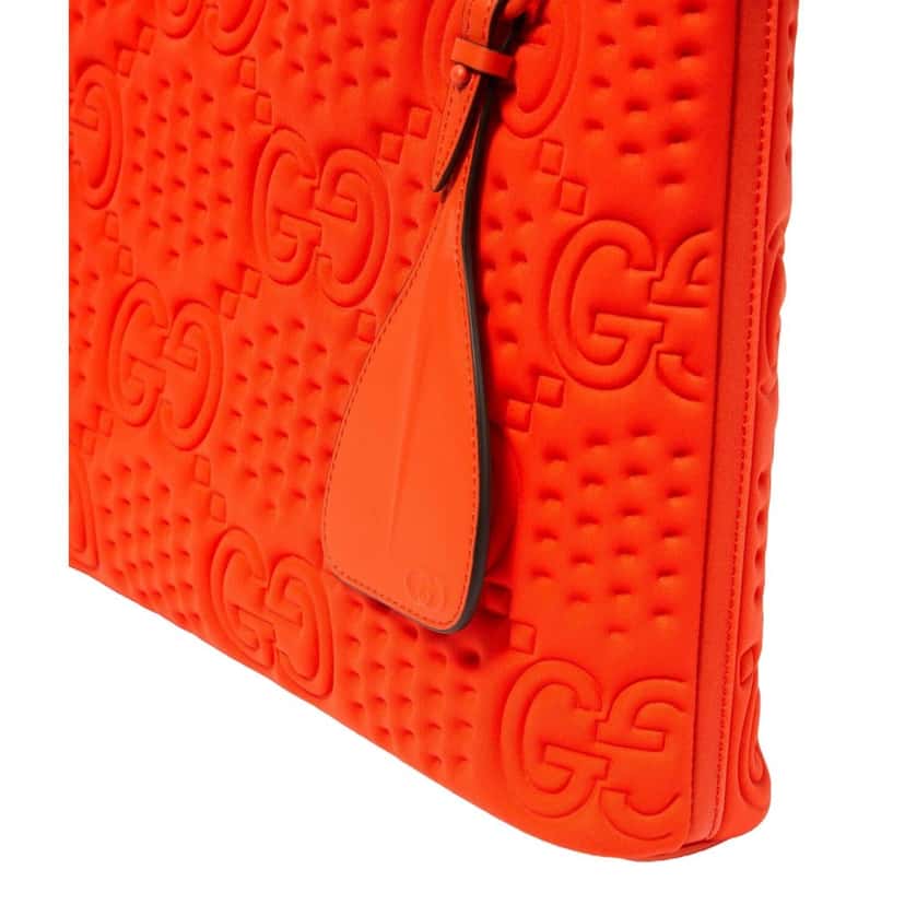 Gucci Gucci Off The Grid GG Embossed Orange Rubber Pouch Clutch Bag Orange Good condition - Inside View