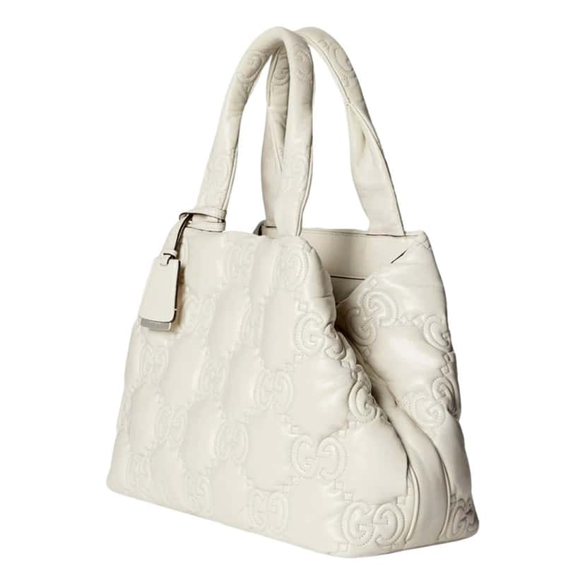 Gucci Gucci GG Guccissima Matelassé Leather Cream White Tote Bag White Leather Never worn - Inside View