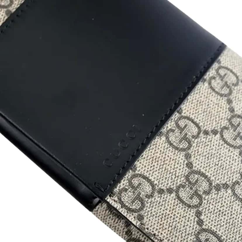 Gucci Gucci GG Supreme Canvas Leather Long Wallet Brown Canvas Never worn - Inside View