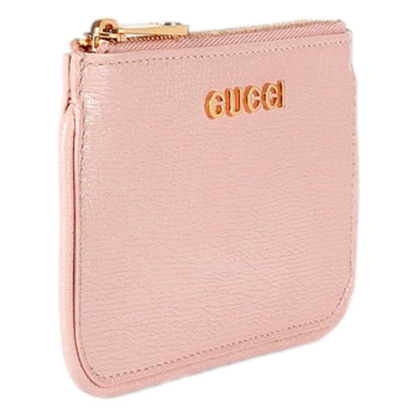 Gucci Gucci Zip Key Case Pink Leather Card Holder Gold Logo Script Pink Leather Never worn - Inside View