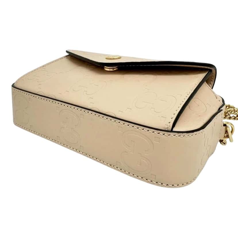 Gucci Gucci Gilbert Calfskin Mini Envelope Beige Crossbody Bag Beige Leather Never worn - Box View