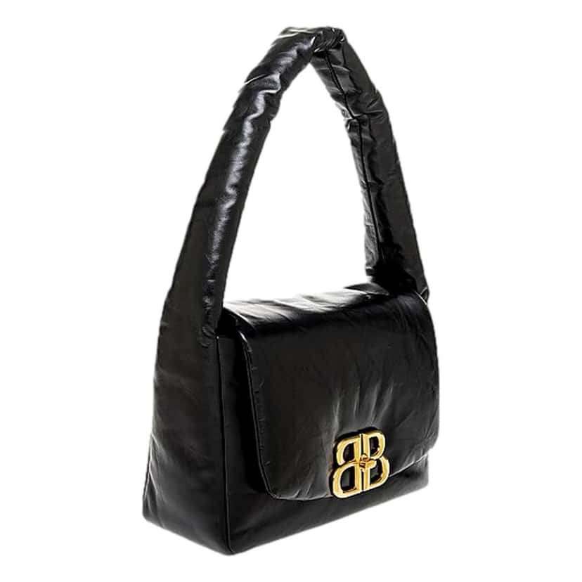 Balenciaga Balenciaga Monaco Soft Nappa Leather Shoulder Bag Black Gold Hardware Black Leather Never worn - Inside View