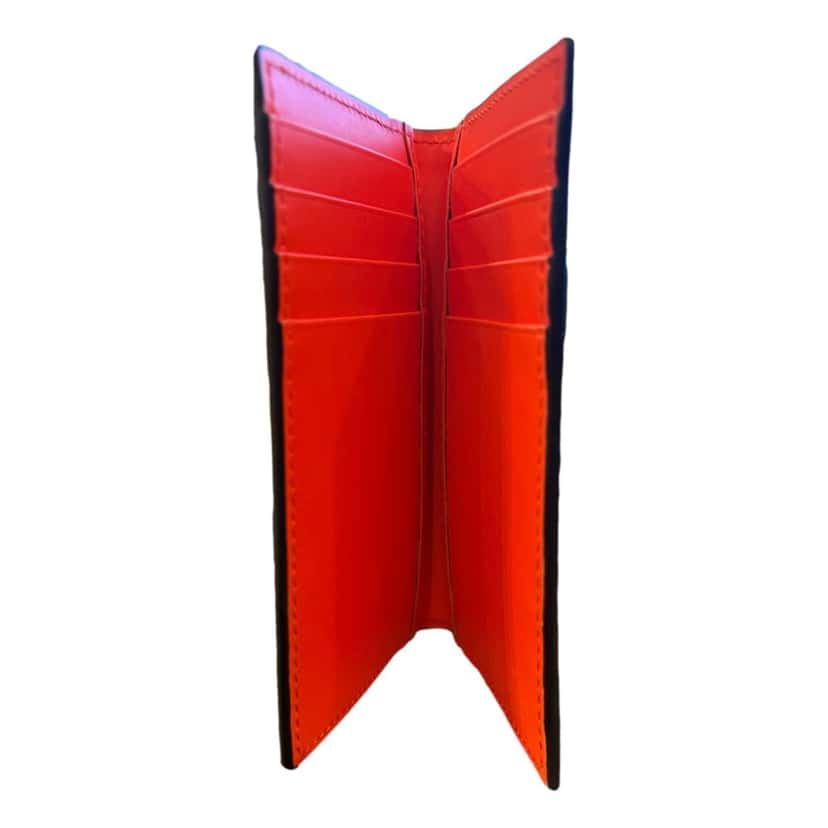 Gucci Gucci GG Leather Rubber Effect Neon Orange Folding Wallet Card Holder Orange Leather Never worn - Box View