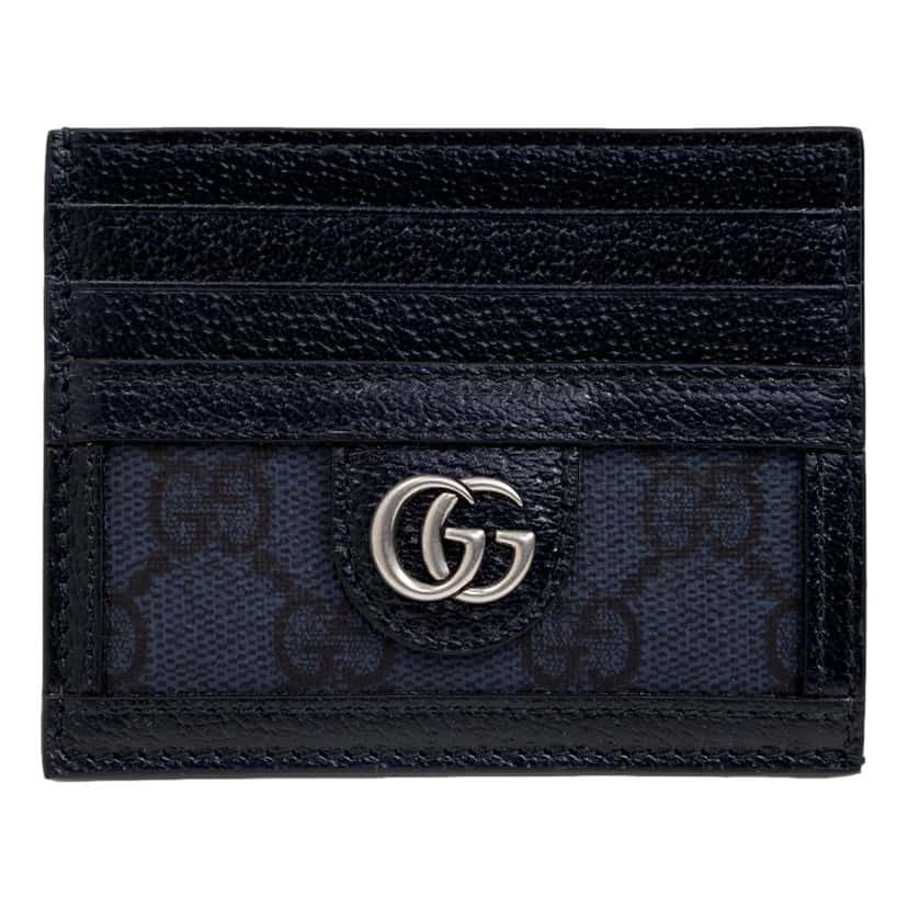 Gucci Gucci Ophidia GG Canvas Leather Navy Card Case Wallet Blue Leather Never worn - Front View