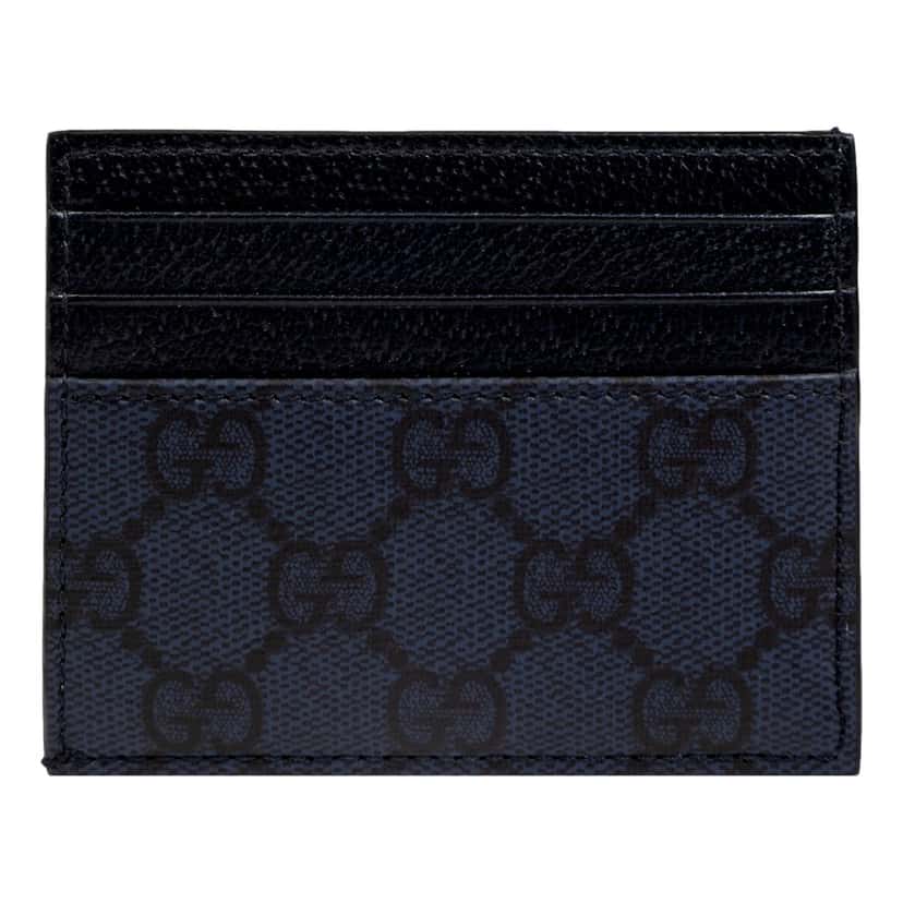 Gucci Gucci Ophidia GG Canvas Leather Navy Card Case Wallet Blue Leather Never worn - Back View