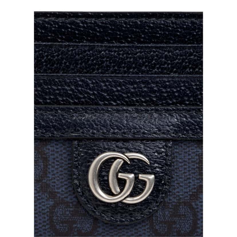 Gucci Gucci Ophidia GG Canvas Leather Navy Card Case Wallet Blue Leather Never worn - Box View