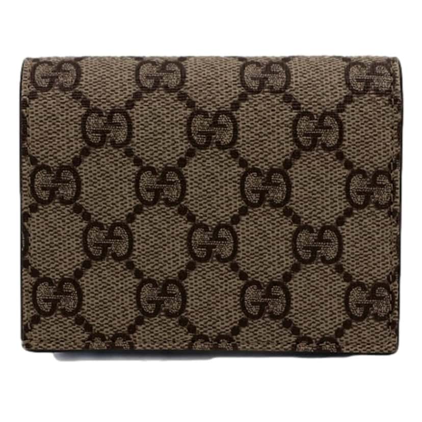 Gucci Gucci GG Marmont Canvas Leather Card Case Wallet Pink Blue Brown Canvas Never worn - Back View