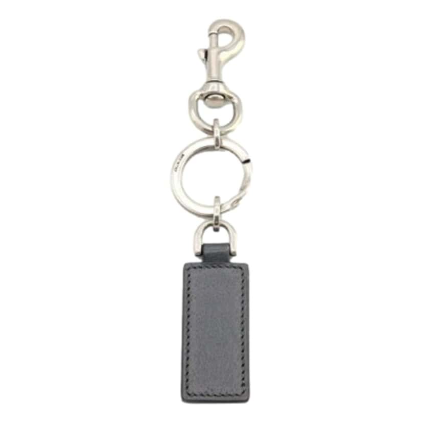 Gucci Gucci GG Supreme Canvas Key Ring Charm Silver Hardware Silver Canvas Good condition - Back View