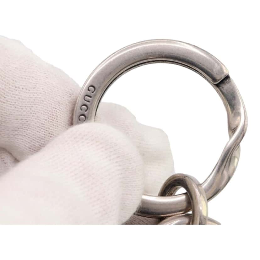 Gucci Gucci GG Supreme Canvas Key Ring Charm Silver Hardware Silver Canvas Good condition - Inside View