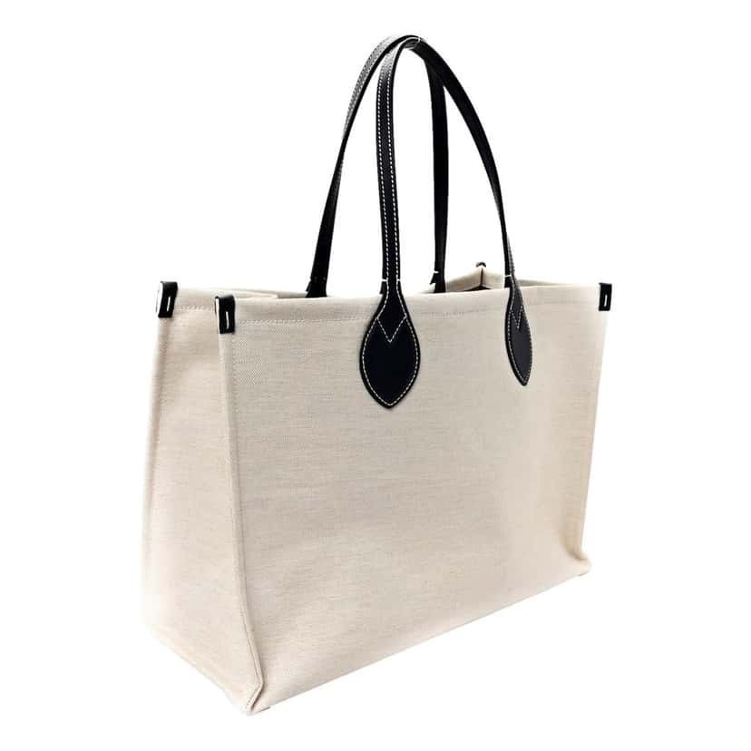 Gucci Gucci Logo Print Large Tote Bag Beige GG Supreme Canvas Brown Leather Never worn - Inside View