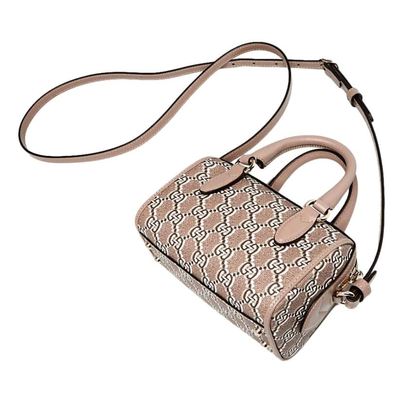 Gucci Gucci GG Shadow Monogram Canvas Leather Mini Bowler Bag Beige Black Brown Canvas Never worn - Back View