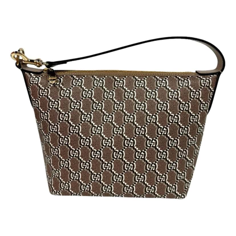 Gucci Gucci GG Shadow Monogram Canvas Beige Black Shoulder Bag Brown Canvas Never worn - Front View