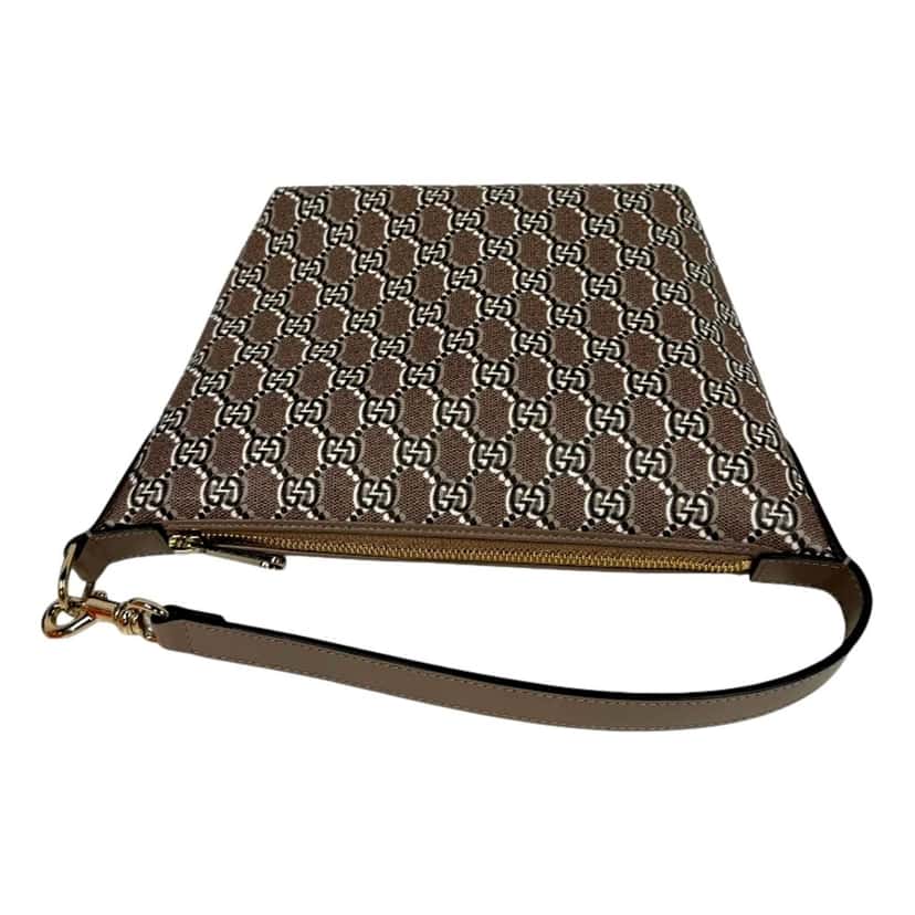 Gucci Gucci GG Shadow Monogram Canvas Beige Black Shoulder Bag Brown Canvas Never worn - Model View