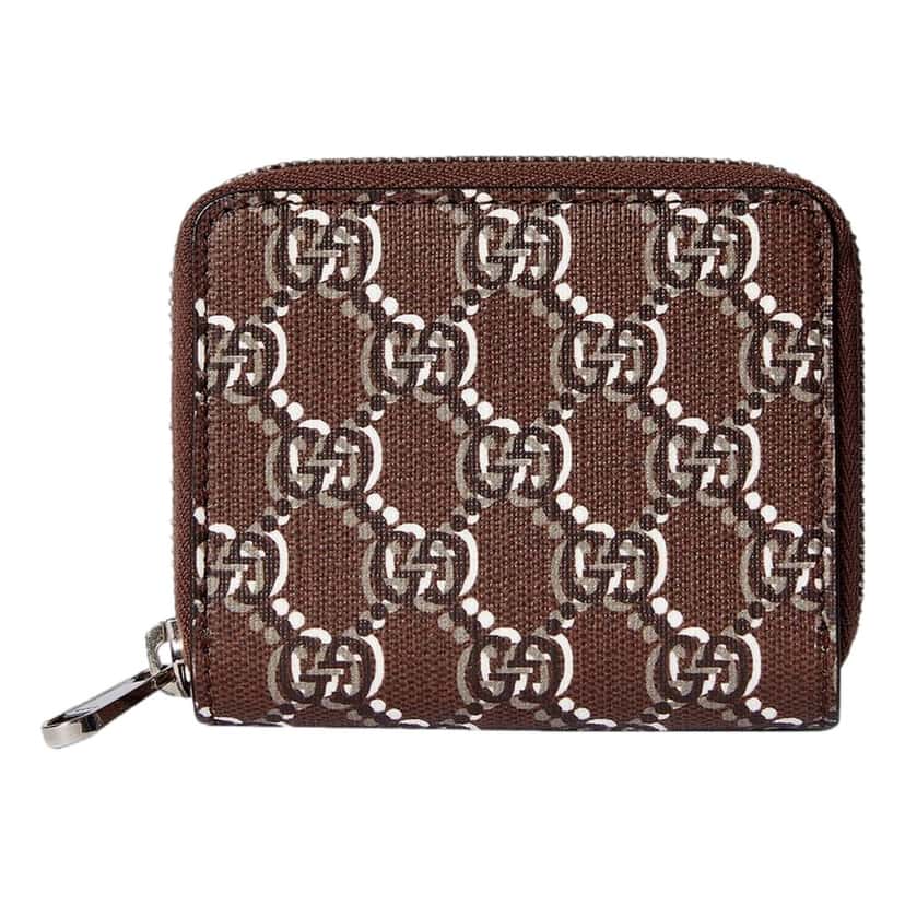Gucci Gucci GG Shadow Brown Zip Around Small Card Wallet Brown Leather Never worn - Back View