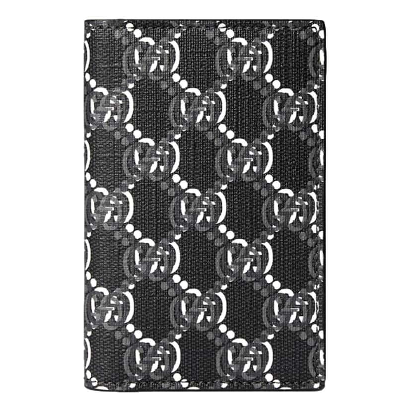 Gucci Gucci GG Shadow Black White Vertical Bifold Card Wallet Black Leather Never worn - Front View