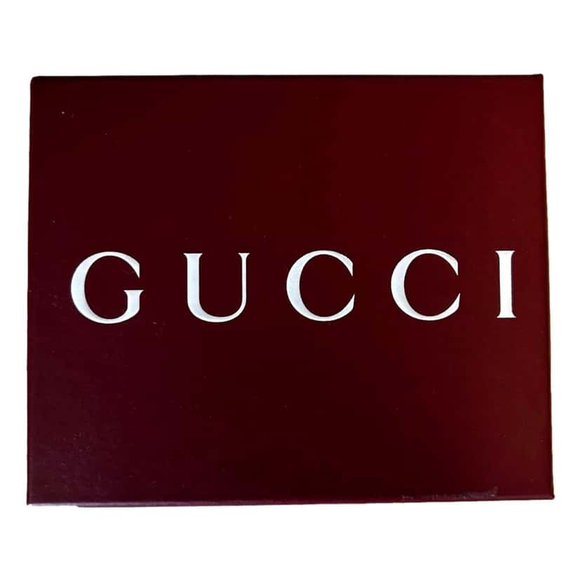 Gucci Gucci Grained Leather AirTag Holder Folding Card Case Wallet in Dark Gray Grey Leather Good condition - Inside View