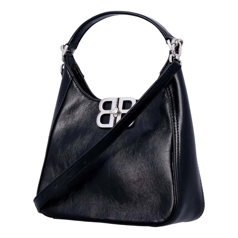 Balenciaga Balenciaga BB Soft Hobo Mini Black Smooth Calfskin Leather Shoulder Crossbody Bag Beige Leather Never worn - Back View