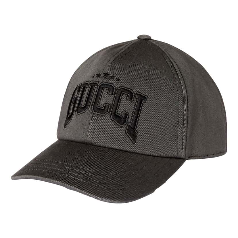 Gucci Gucci Cotton Embroidered Baseball Hat in Grey Size Medium Grey Cotton Never worn - Front View