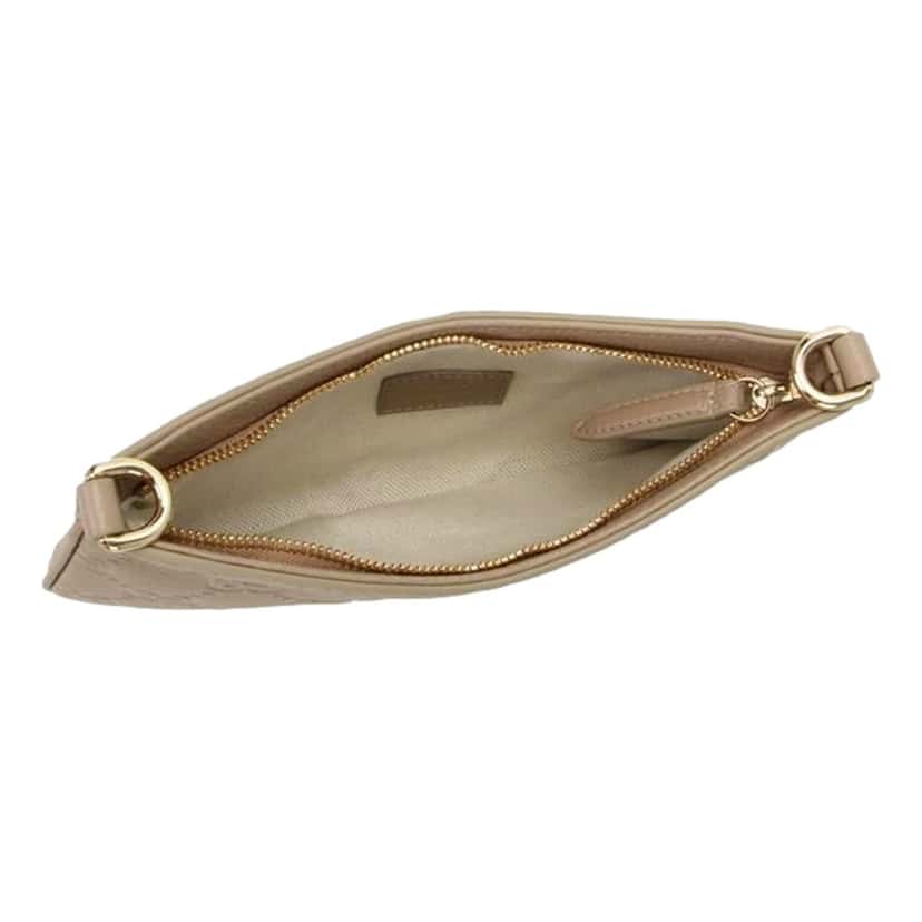 Gucci Gucci GG Logo Small Leather Shoulder Bag with Chain Strap in Beige Brown Leather Never worn - Box View