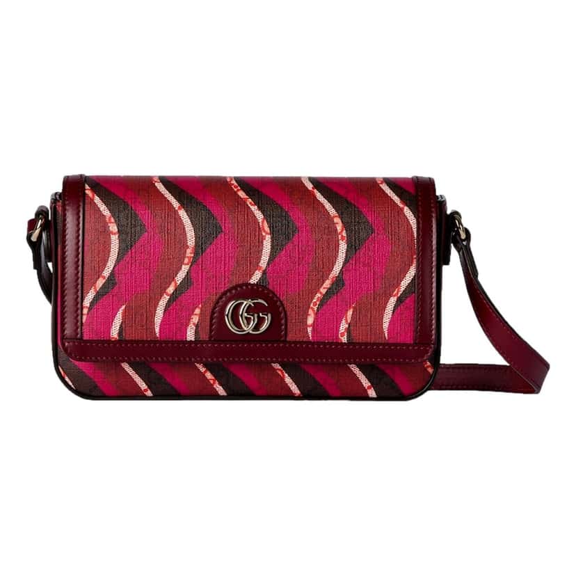 Gucci Gucci Printed Red Snake Mini Supreme Crossbody Bag Red Leather Never worn - Front View