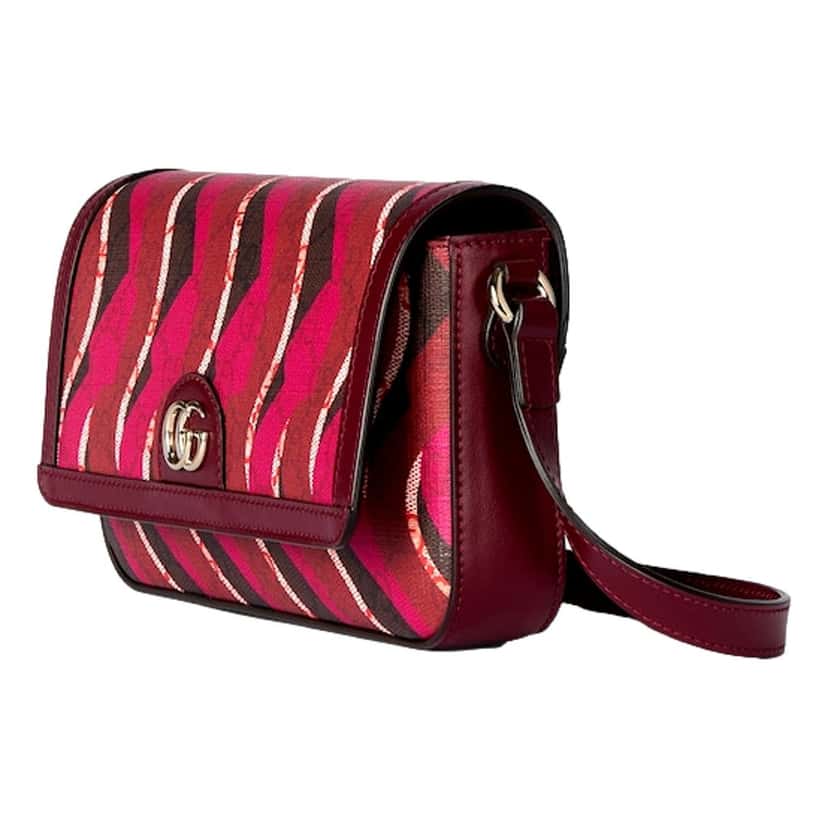 Gucci Gucci Printed Red Snake Mini Supreme Crossbody Bag Red Leather Never worn - Back View