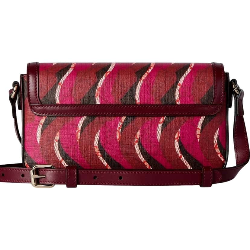Gucci Gucci Printed Red Snake Mini Supreme Crossbody Bag Red Leather Never worn - Inside View
