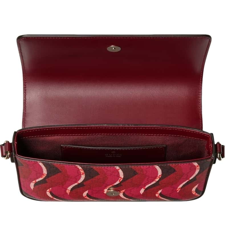 Gucci Gucci Printed Red Snake Mini Supreme Crossbody Bag Red Leather Never worn - Model View
