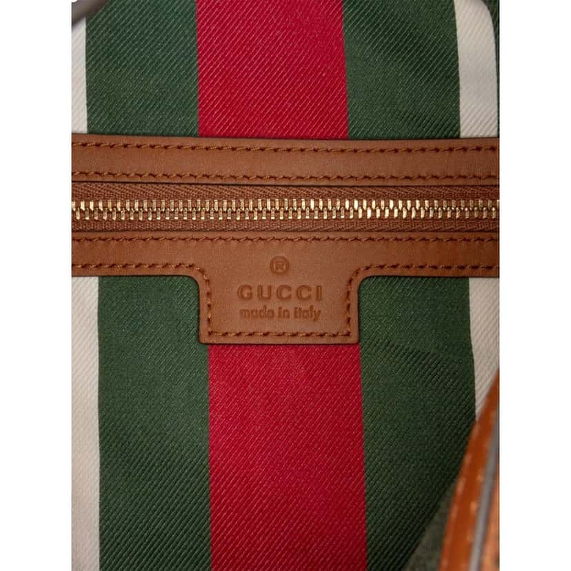 Gucci Gucci GG Supreme Emblem Medium Shoulder Bag Brown Beige Brown Canvas Never worn - Box View