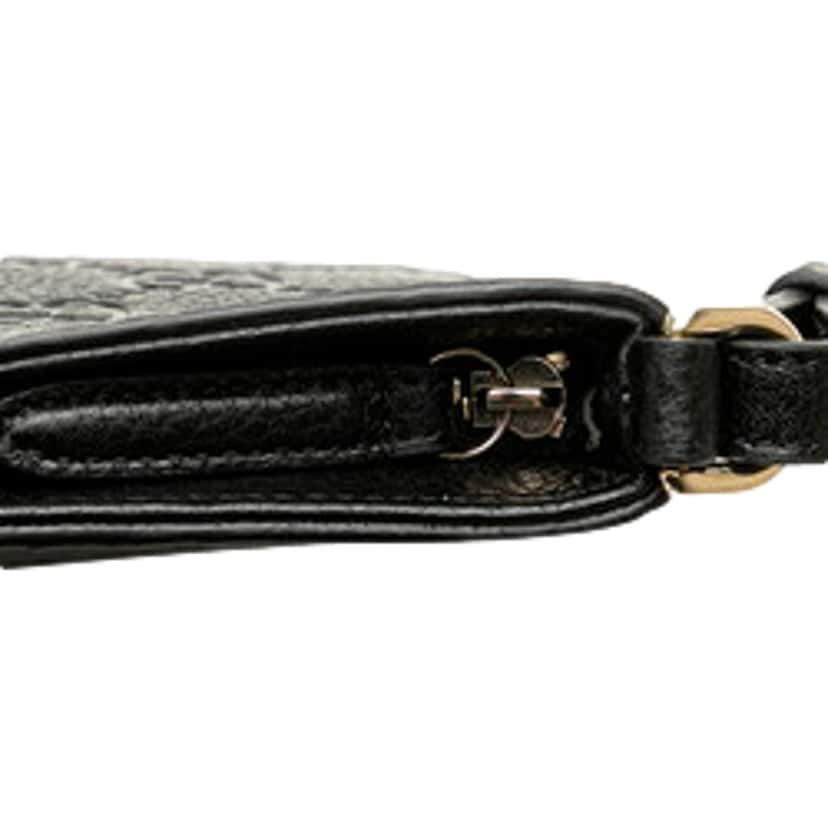 Gucci Gucci GG Emblem Black Leather Shoulder Bag Chain Strap Black Leather Never worn - Inside View