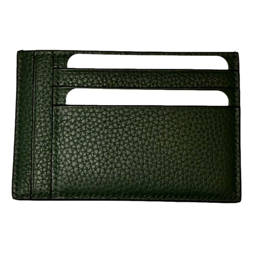 Gucci Gucci Jumbo GG Green Leather Card Holder Wallet Embossed Logo Green Leather Never worn - Back View