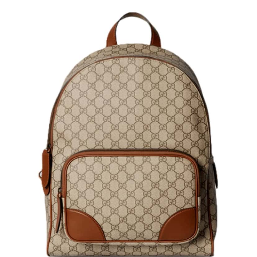 Gucci Gucci GG Supreme Medium Backpack Brown Canvas Leather Trim Brown Canvas Never worn - Inside View