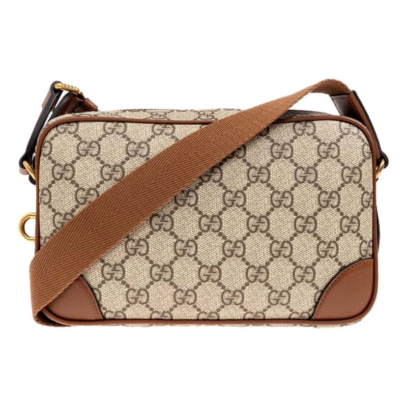 Gucci Gucci GG Supreme Canvas Brown Leather Camera Bag Crossbody Brown Canvas Good condition - Front View