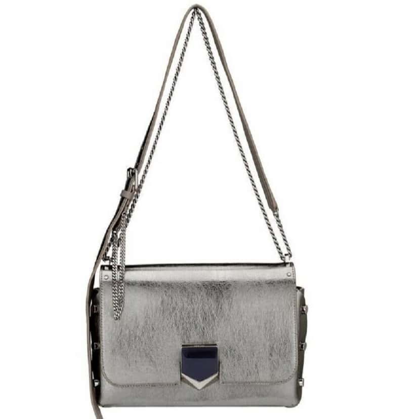 Jimmy Choo Jimmy Choo Metallic Silver Lockett Crossbody Shoulder Bag Silver Leather Good condition - Front View
