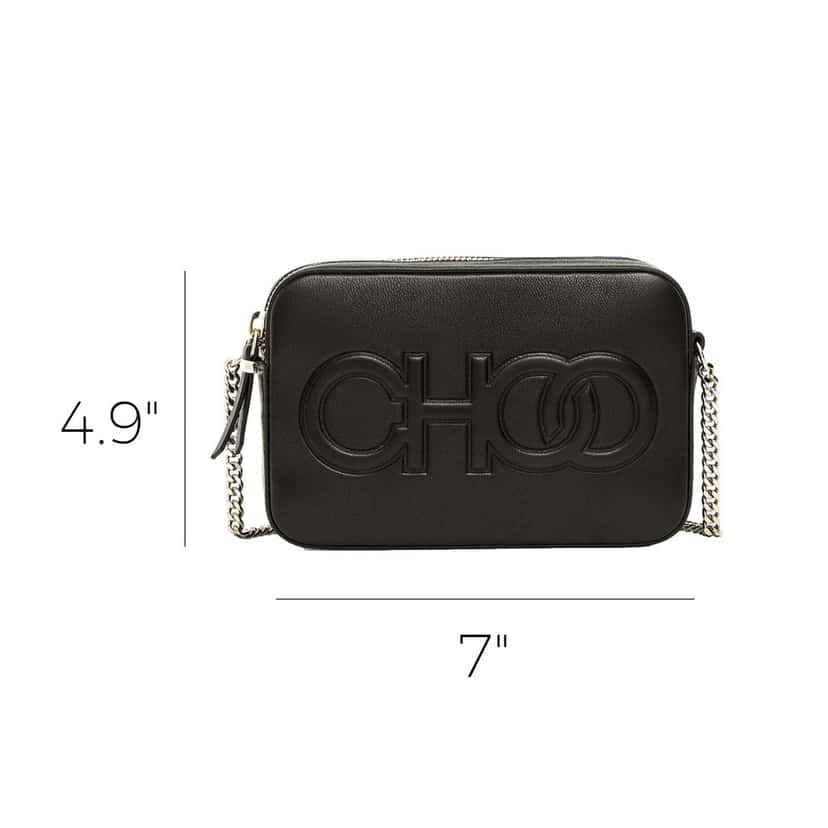 Jimmy Choo Jimmy Choo Balti Camera Crossbody Bag Black Embossed Leather Chain Strap Black Leather Never worn - Back View