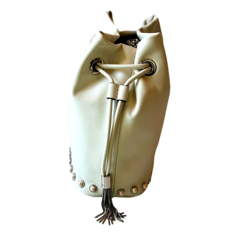 Jimmy Choo Jimmy Choo Marcheline Pearl Small Bucket Crossbody Bag Ivory White Leather Never worn - Inside View