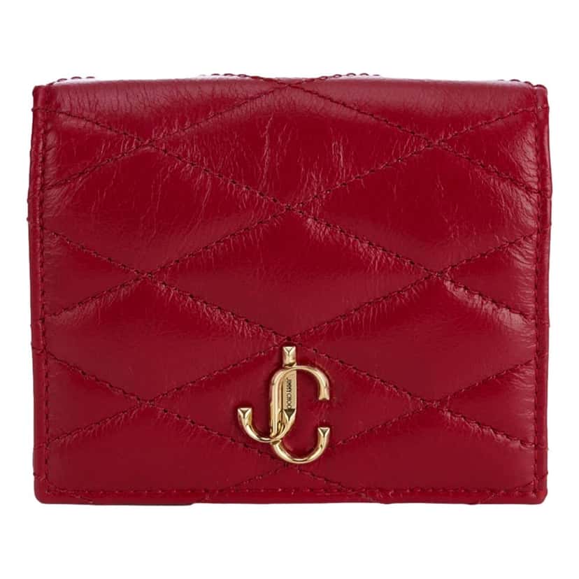 Jimmy Choo Jimmy Choo Farone Raspberry Red Leather Card Case Folding Wallet Red Leather Never worn - Front View