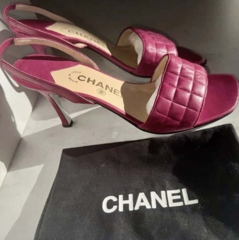 Chanel Chanel Heels Purple Leather Very good condition - Back View