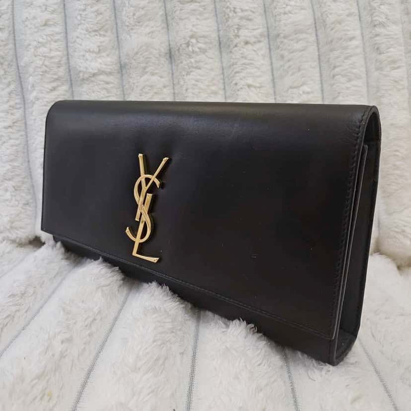 Saint Laurent Kate Clutch Black Leather Gold Good condition - Inside View