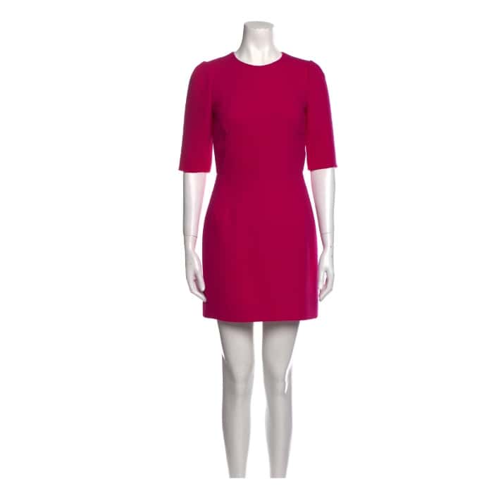 Dolce & Gabbana Mini Dress Pink Wool Very good condition - Front View