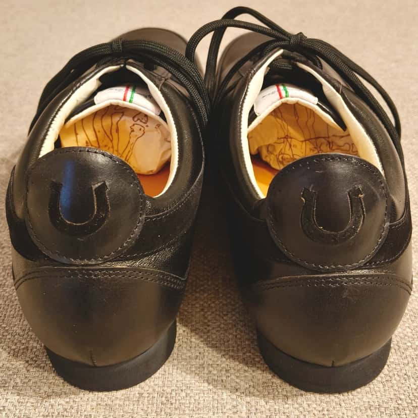 Unsigned -Sneakers- Silvano Lattanzi- Black Leather Never worn - Back View