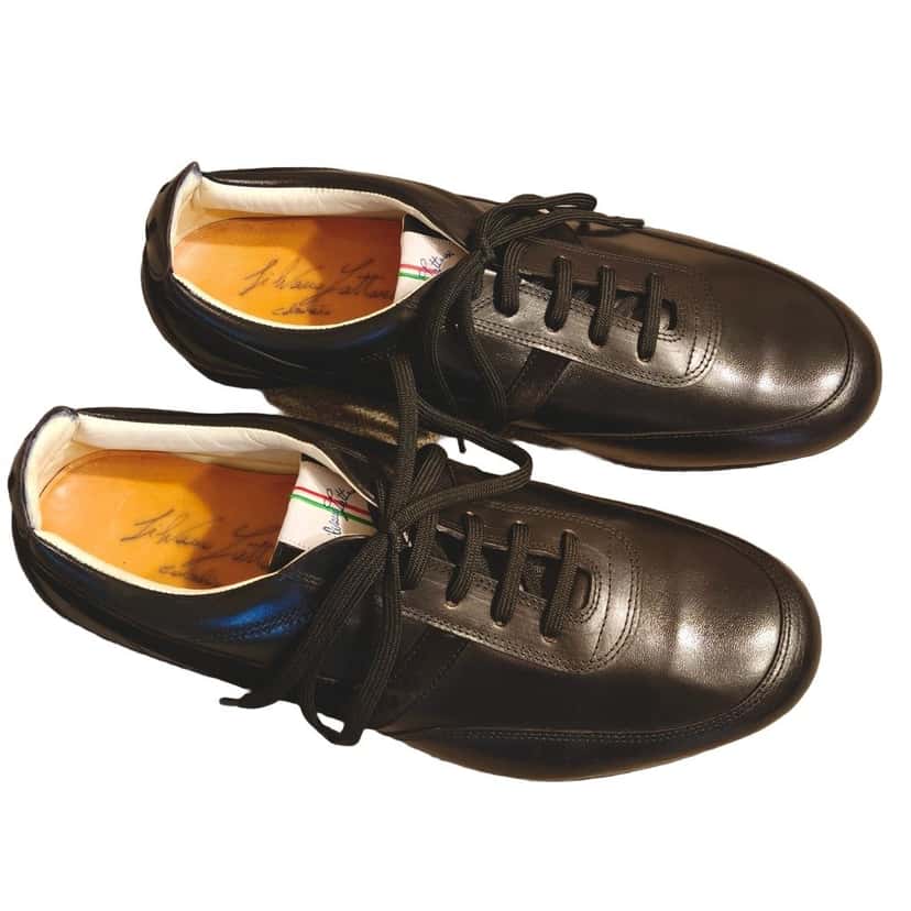 Unsigned -Sneakers- Silvano Lattanzi- Black Leather Never worn - Front View