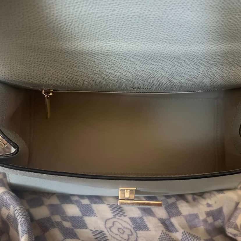 Valextra Iside Medium Green Leather Gold Good condition - Inside View