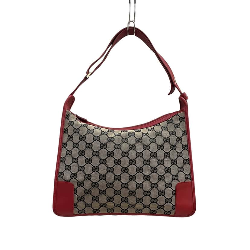 Gucci GG Canvas Shoulder Bag Red Canvas Good condition - Front View