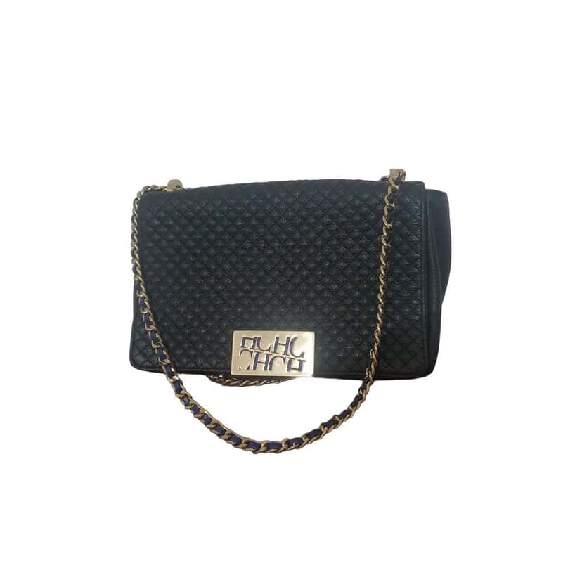 Carolina Herrera Classic Black Leather Very good condition - Front View